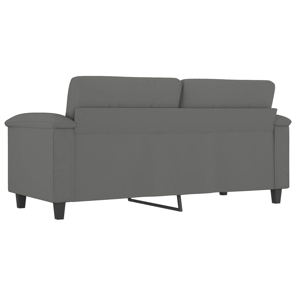 vidaXL Canapea cu 2 locuri, gri închis, 140 cm, țesătură microfibră