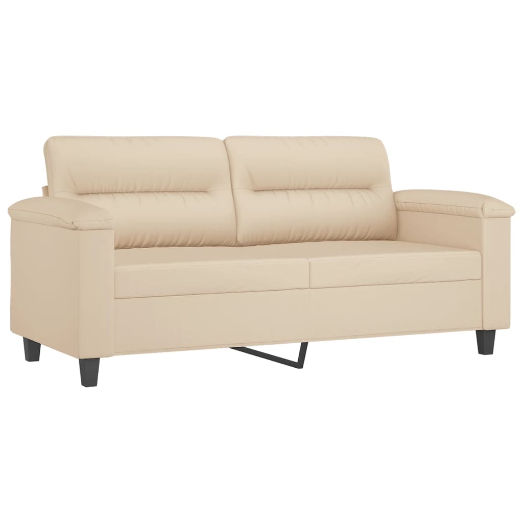 vidaXL Canapea cu 2 locuri, crem, 140 cm, țesătură microfibră vidaXL Canapea cu 2 locuri, crem, 140 cm, țesătură microfibră