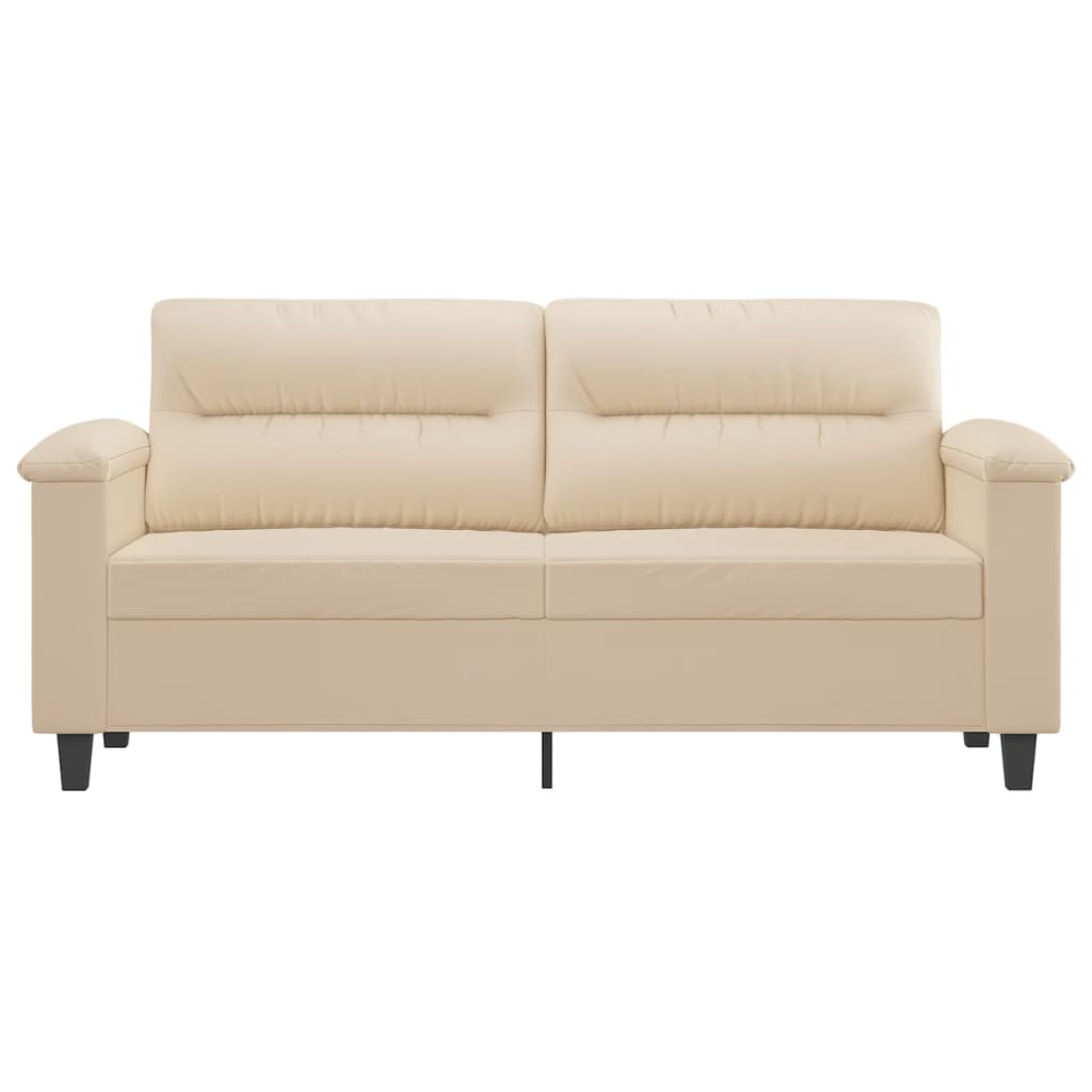 vidaXL Canapea cu 2 locuri, crem, 140 cm, țesătură microfibră vidaXL Canapea cu 2 locuri, crem, 140 cm, țesătură microfibră
