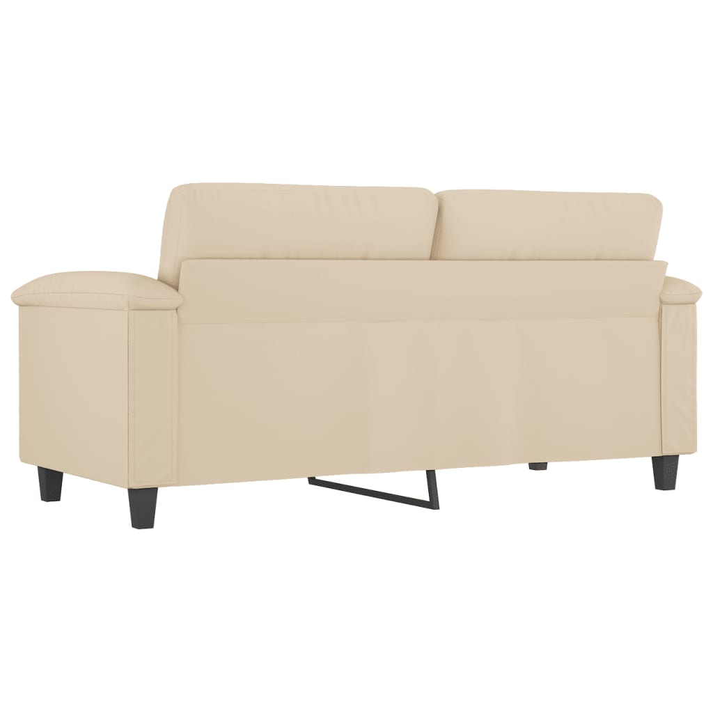 vidaXL Canapea cu 2 locuri, crem, 140 cm, țesătură microfibră vidaXL Canapea cu 2 locuri, crem, 140 cm, țesătură microfibră
