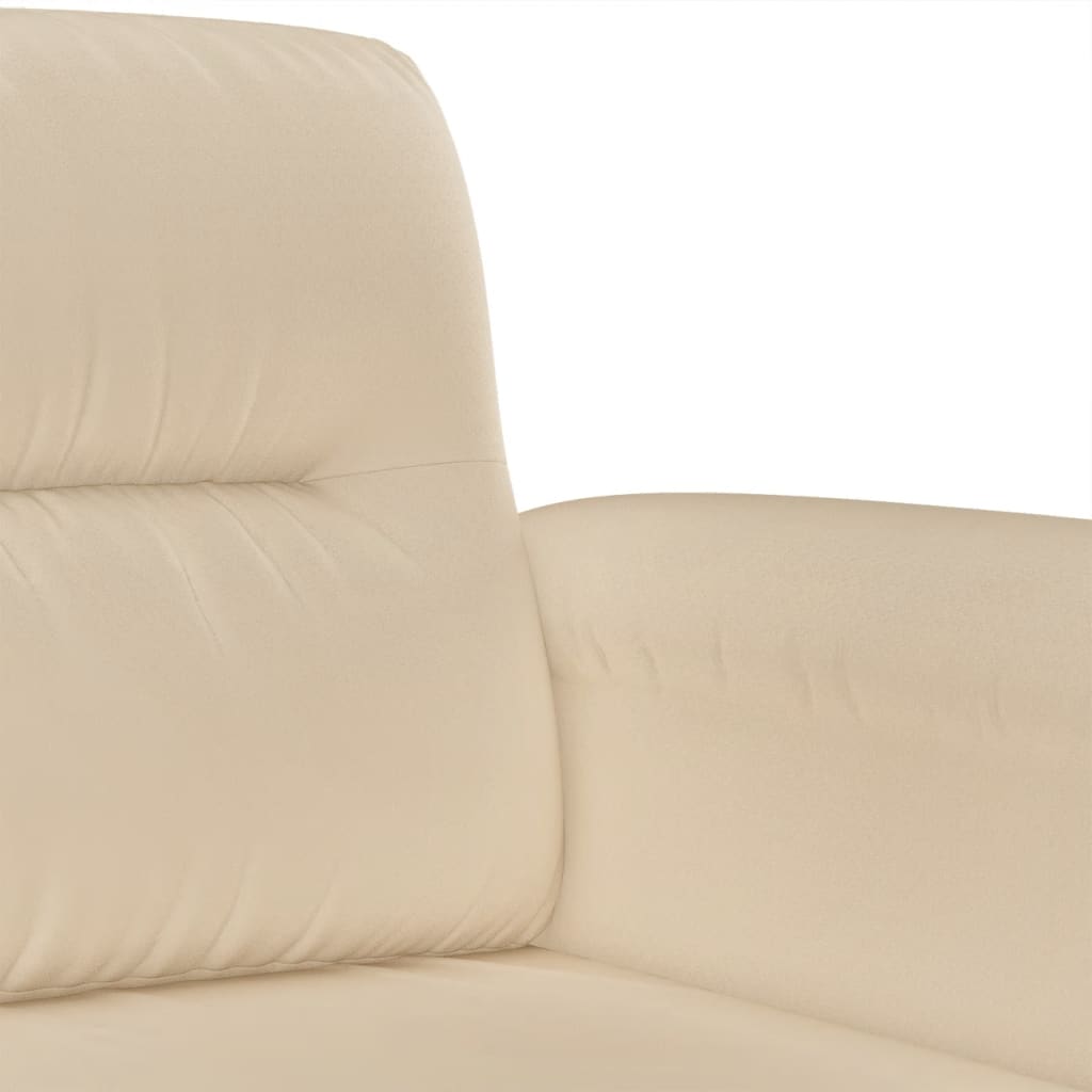 vidaXL Canapea cu 2 locuri, crem, 140 cm, țesătură microfibră vidaXL Canapea cu 2 locuri, crem, 140 cm, țesătură microfibră