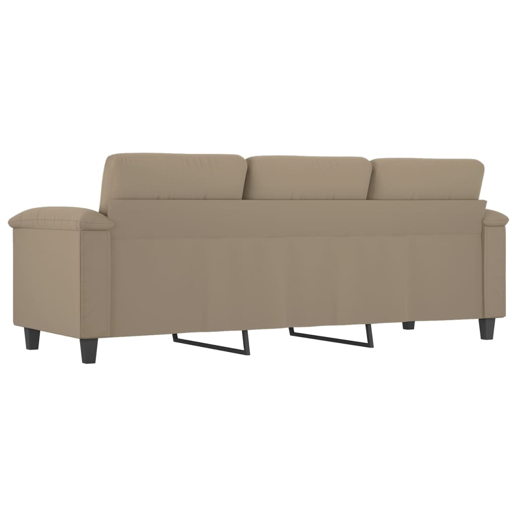 vidaXL Canapea cu 3 locuri, gri taupe, 180 cm, țesătură microfibră vidaXL Canapea cu 3 locuri, gri taupe, 180 cm, țesătură microfibră
