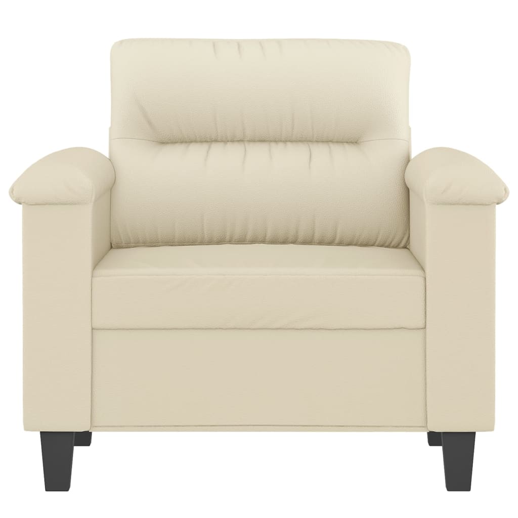 vidaXL Canapea de o persoană, crem, 60 cm, piele ecologică vidaXL Canapea de o persoană, crem, 60 cm, piele ecologică