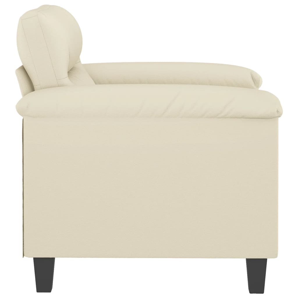 vidaXL Canapea de o persoană, crem, 60 cm, piele ecologică vidaXL Canapea de o persoană, crem, 60 cm, piele ecologică