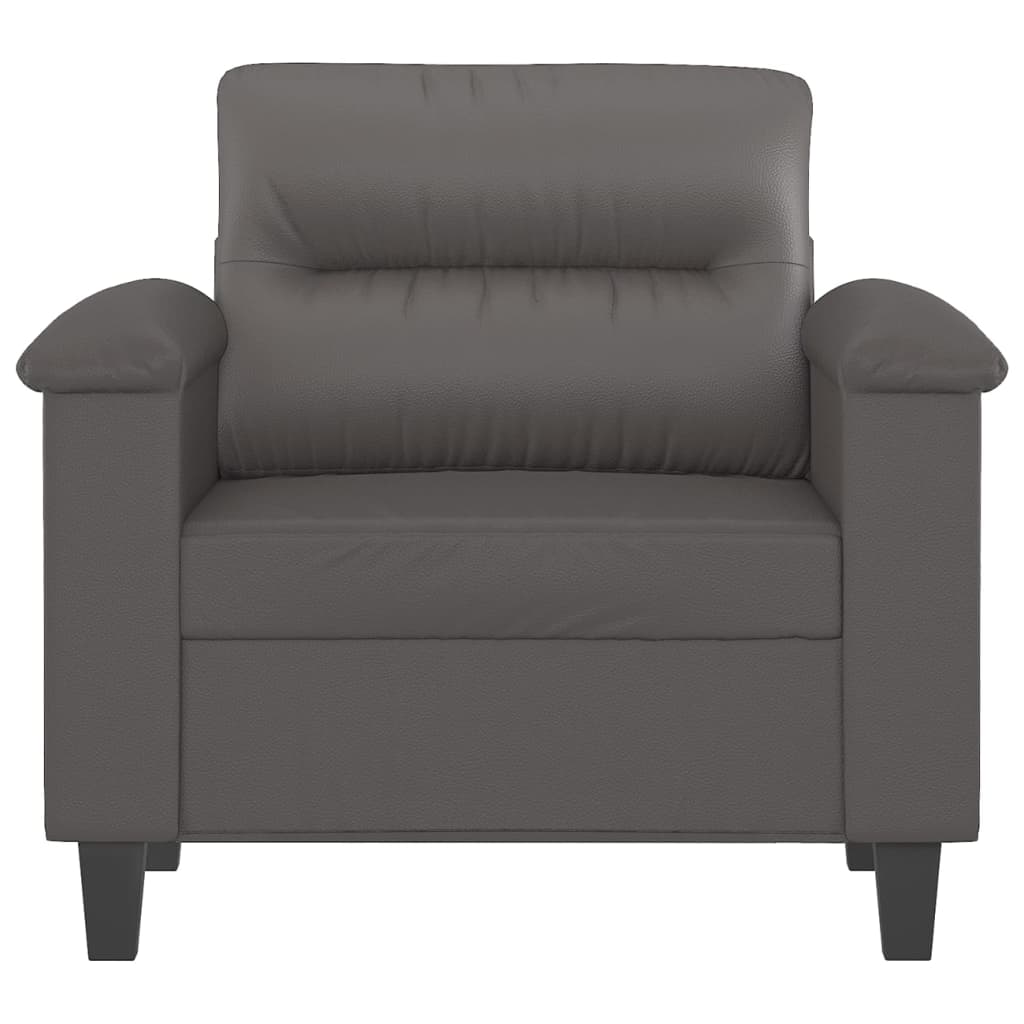 vidaXL Canapea de o persoană, gri, 60 cm, piele ecologică vidaXL Canapea de o persoană, gri, 60 cm, piele ecologică