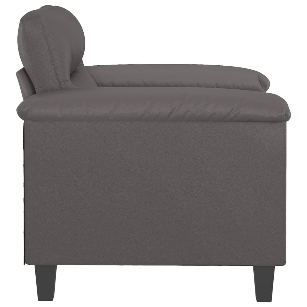 vidaXL Canapea de o persoană, gri, 60 cm, piele ecologică vidaXL Canapea de o persoană, gri, 60 cm, piele ecologică