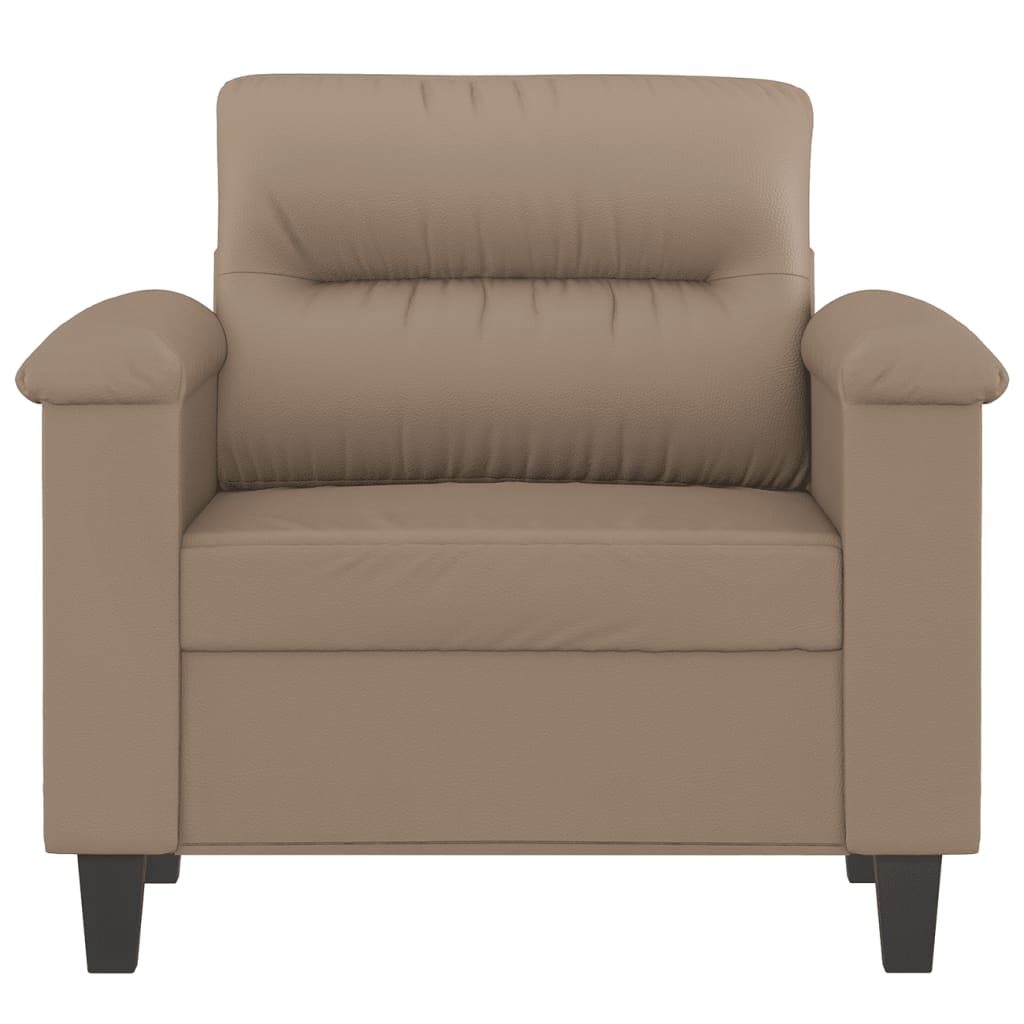 vidaXL Canapea de o persoană, cappuccino, 60 cm, piele ecologică