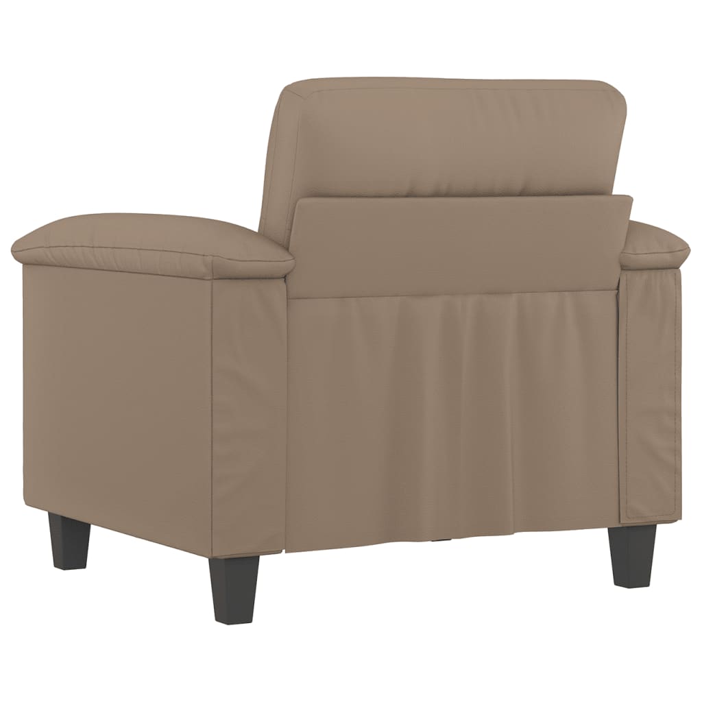vidaXL Canapea de o persoană, cappuccino, 60 cm, piele ecologică