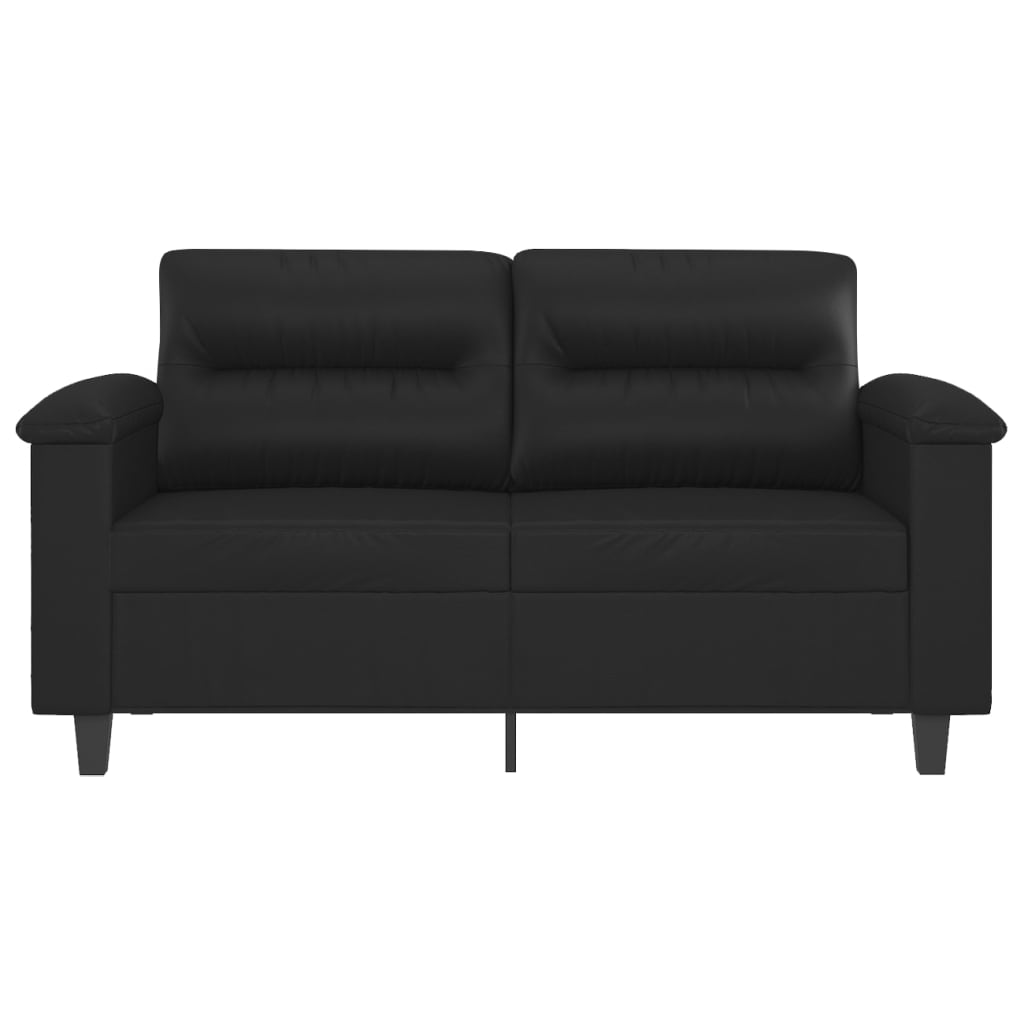 vidaXL Canapea cu 2 locuri, negru, 120 cm, piele ecologică