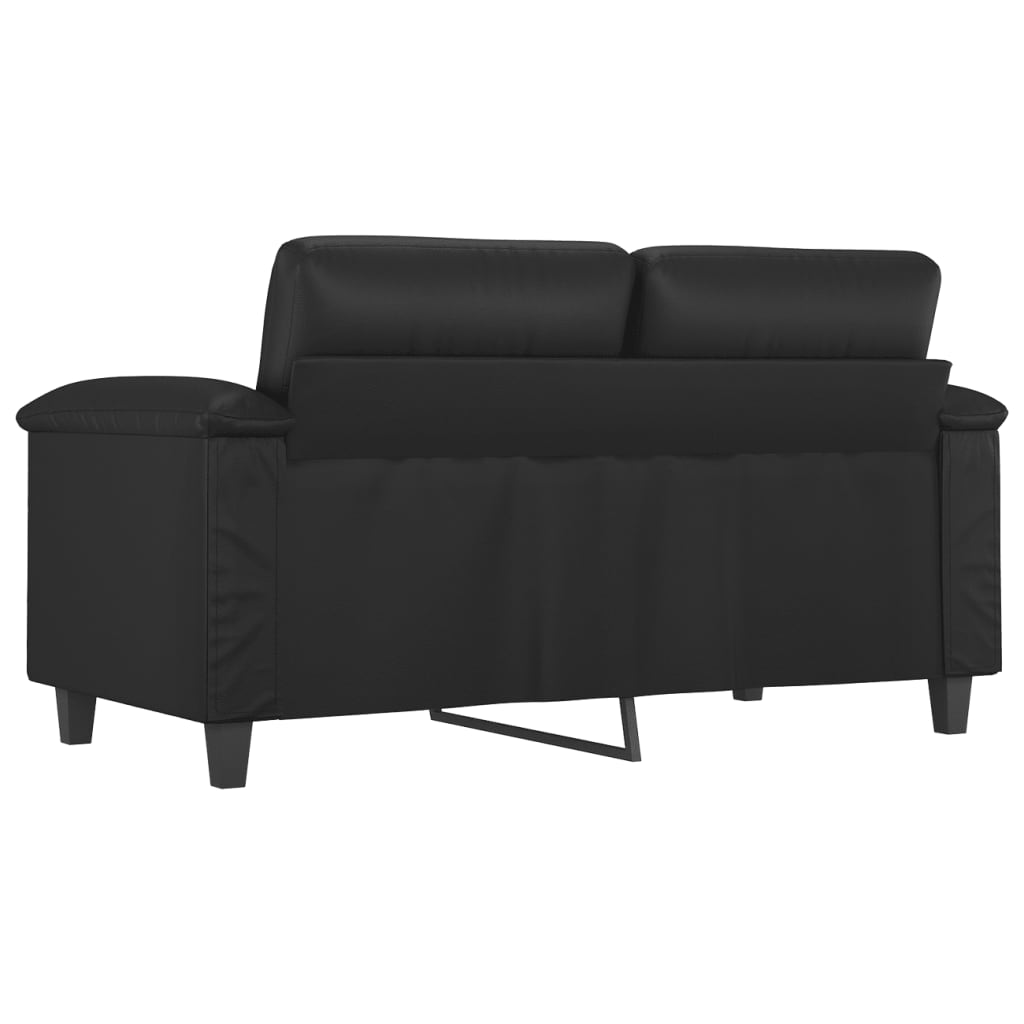 vidaXL Canapea cu 2 locuri, negru, 120 cm, piele ecologică