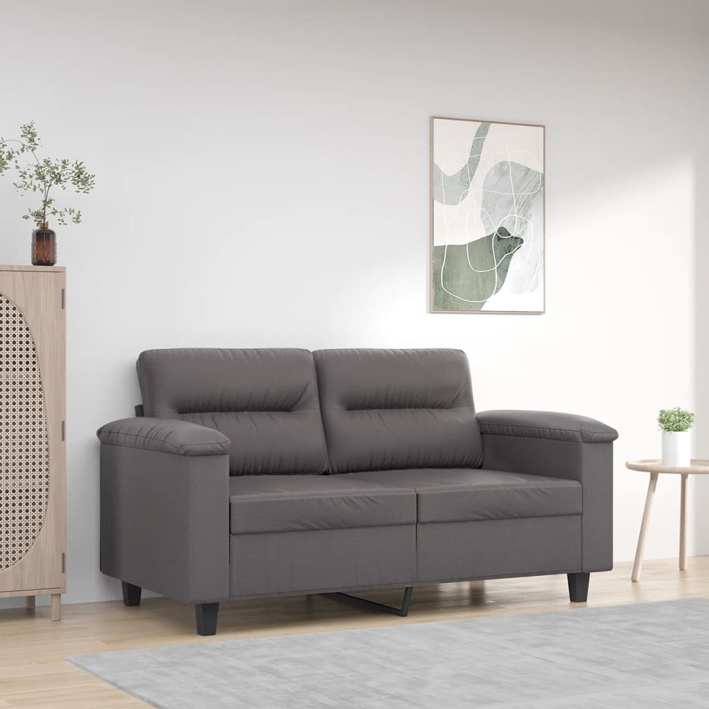 vidaXL Canapea cu 2 locuri, gri, 120 cm, piele ecologică vidaXL Canapea cu 2 locuri, gri, 120 cm, piele ecologică