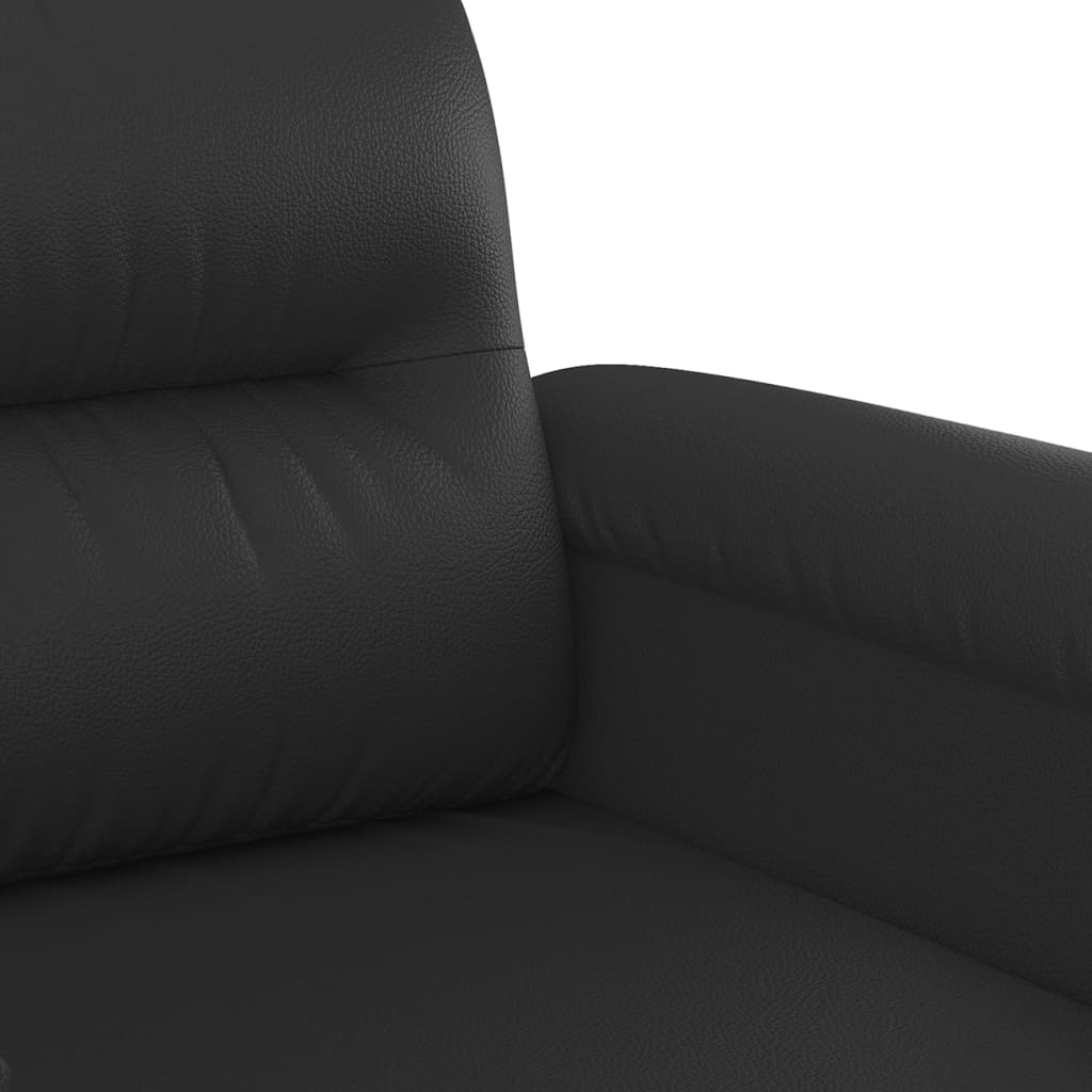 vidaXL Canapea cu 2 locuri, negru, 140 cm, piele ecologică