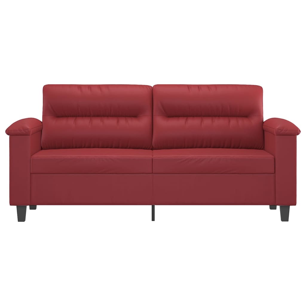 vidaXL Canapea cu 2 locuri, roșu vin, 140 cm, piele ecologică
