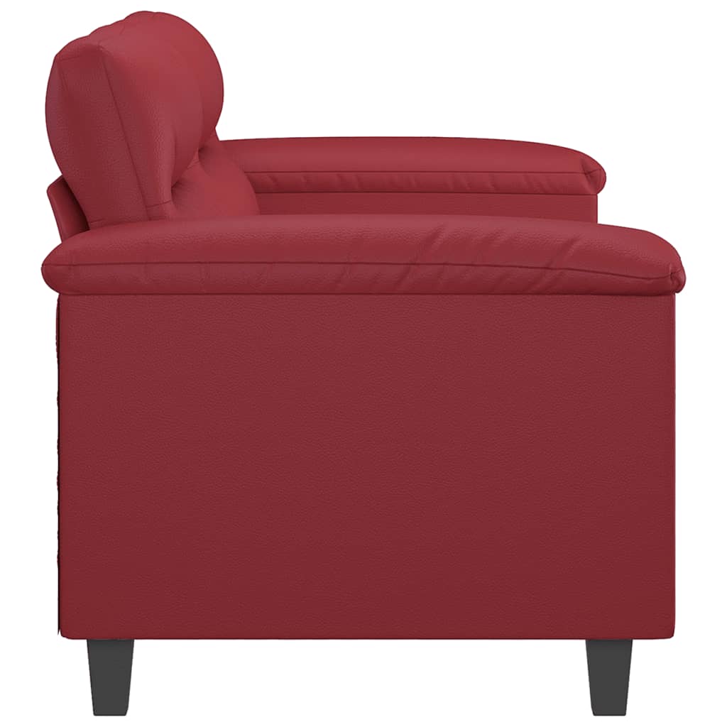 vidaXL Canapea cu 2 locuri, roșu vin, 140 cm, piele ecologică