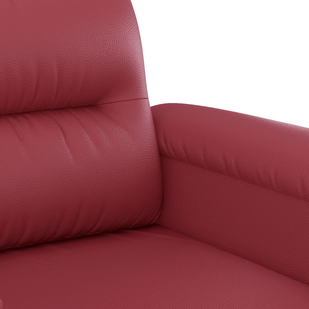 vidaXL Canapea cu 2 locuri, roșu vin, 140 cm, piele ecologică
