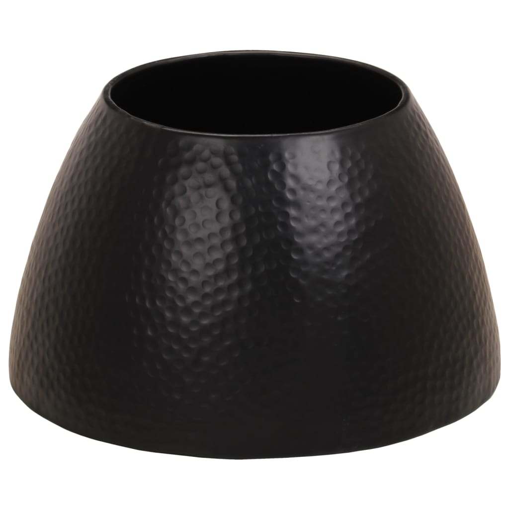 vidaXL Măsuță de cafea, negru, Ø 50x30 cm, aluminiu bătut la ciocan
