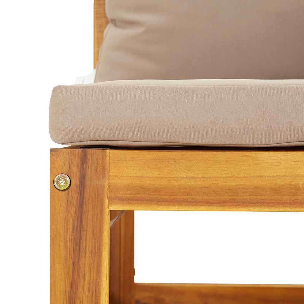 vidaXL Canapele colț modulare, 2 buc, perne taupe, lemn masiv acacia vidaXL Canapele colț modulare, 2 buc, perne taupe, lemn masiv acacia