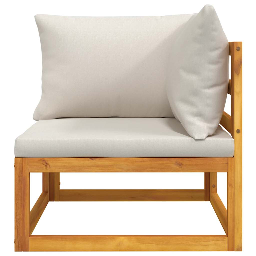 vidaXL Canapea de colț modulară, perne gri deschis, lemn masiv acacia vidaXL Canapea de colț modulară, perne gri deschis, lemn masiv acacia