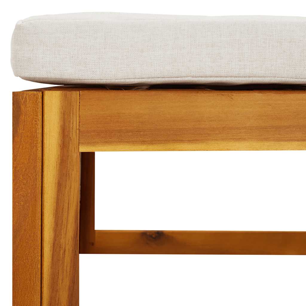 vidaXL Taburet de grădină cu pernă gri deschis, lemn masiv de acacia