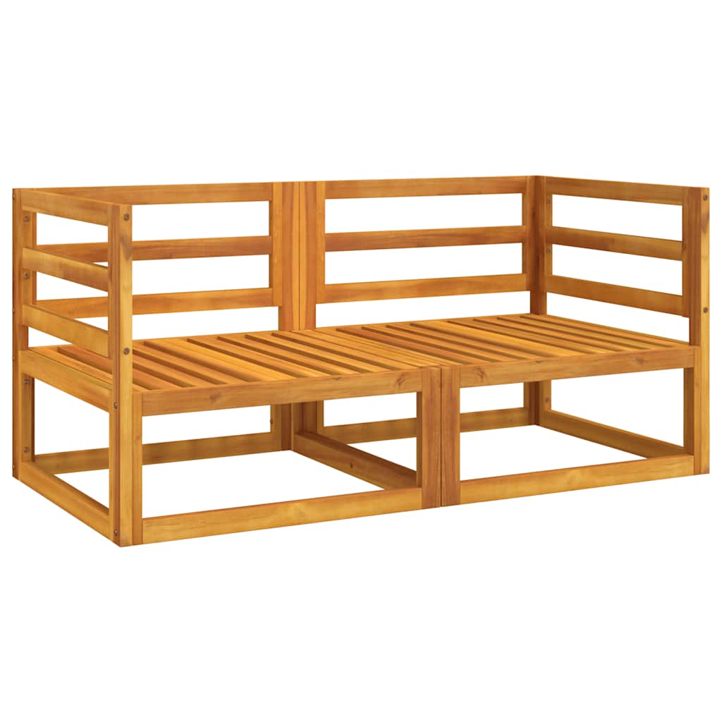 vidaXL Canapele colț modulare, 2 buc, perne verzi, lemn masiv acacia vidaXL Canapele colț modulare, 2 buc, perne verzi, lemn masiv acacia