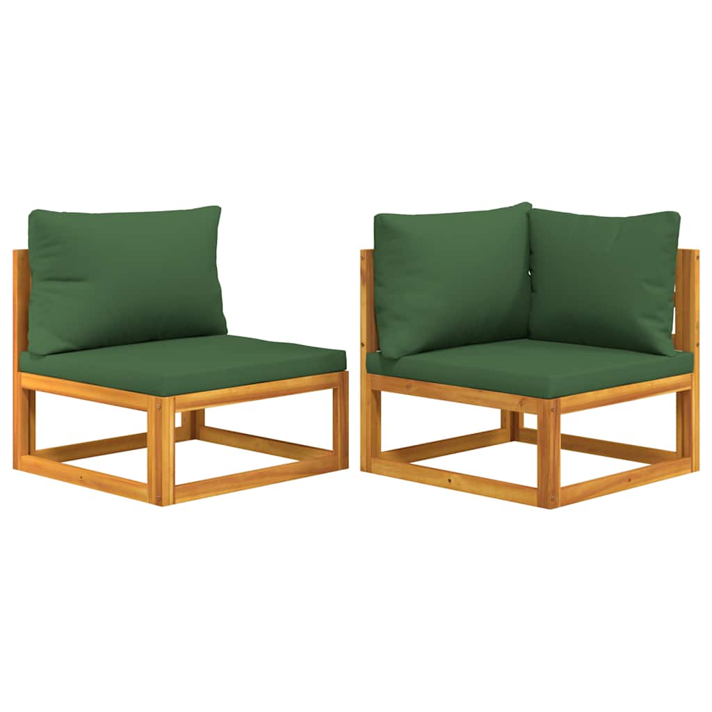 vidaXL Set canapea de grădină, 2 piese, cu perne, lemn masiv de acacia vidaXL Set canapea de grădină, 2 piese, cu perne, lemn masiv de acacia
