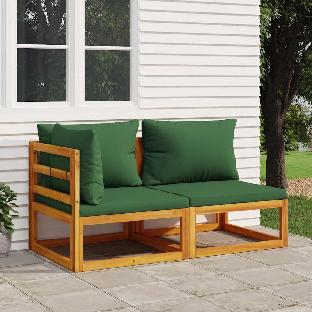 vidaXL Set canapea de grădină, 2 piese, cu perne, lemn masiv de acacia vidaXL Set canapea de grădină, 2 piese, cu perne, lemn masiv de acacia