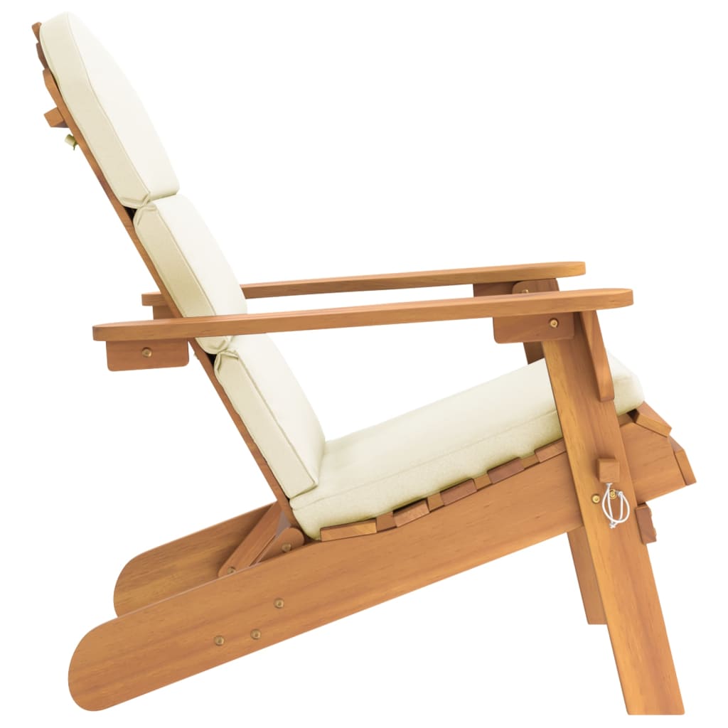 vidaXL Scaun de grădină Adirondack cu perne, lemn masiv acacia