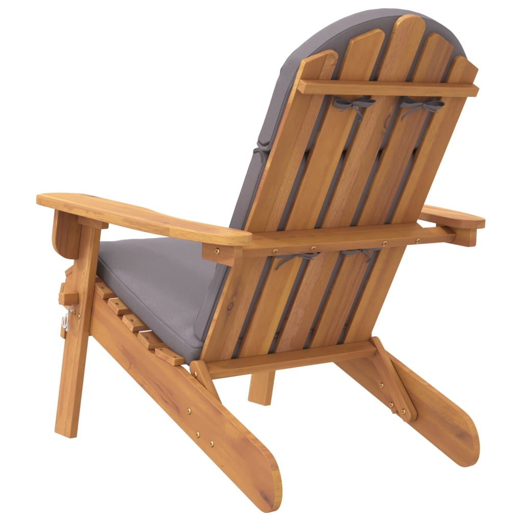 vidaXL Scaun de grădină Adirondack cu perne, lemn masiv acacia
