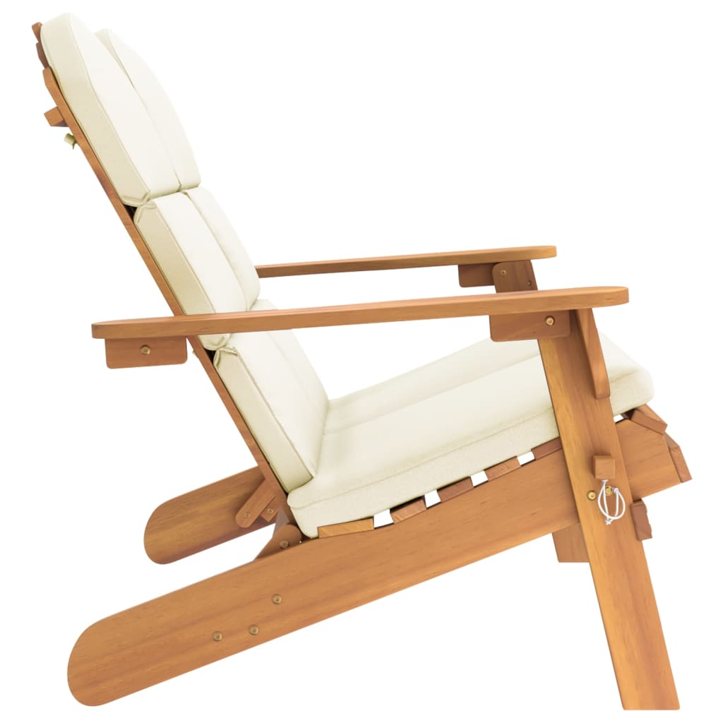 vidaXL Bancă de grădină Adirondack cu perne 126 cm, lemn masiv acacia vidaXL Bancă de grădină Adirondack cu perne 126 cm, lemn masiv acacia