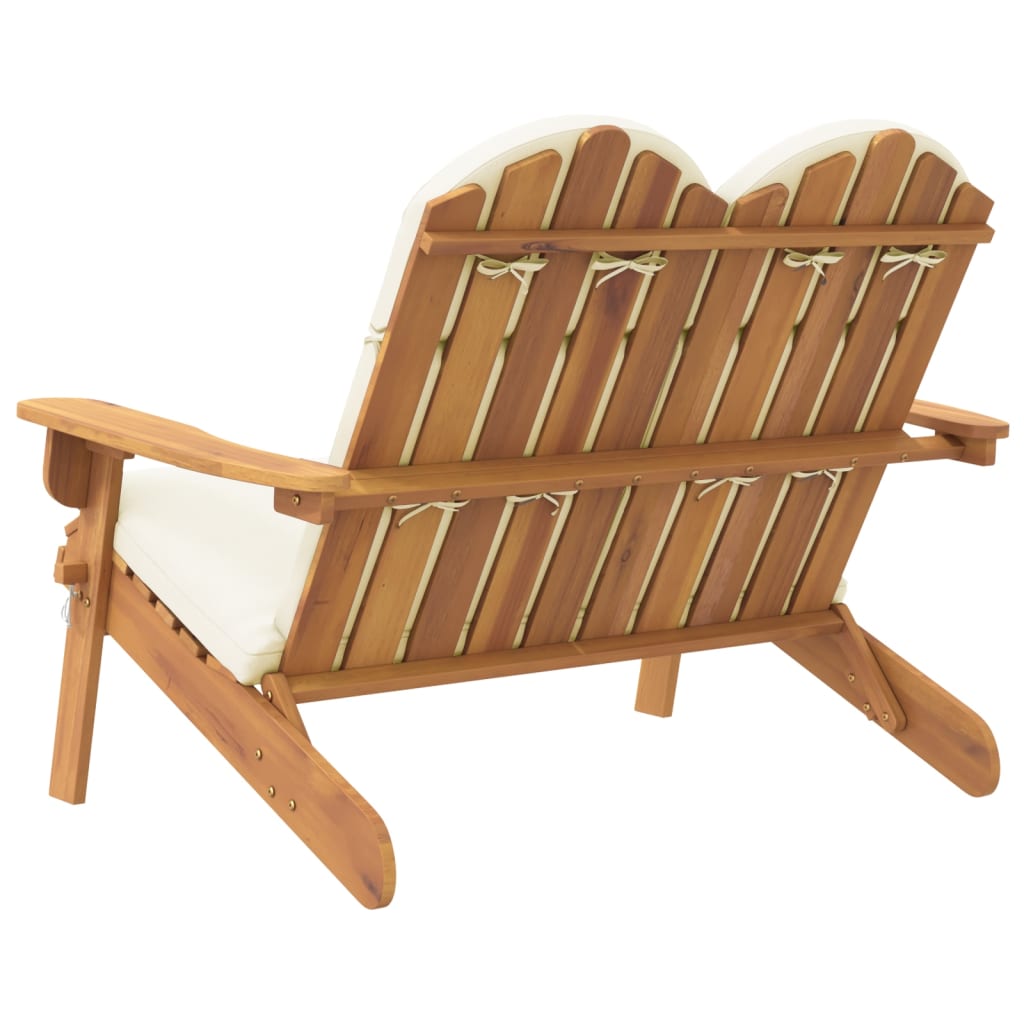 vidaXL Bancă de grădină Adirondack cu perne 126 cm, lemn masiv acacia vidaXL Bancă de grădină Adirondack cu perne 126 cm, lemn masiv acacia