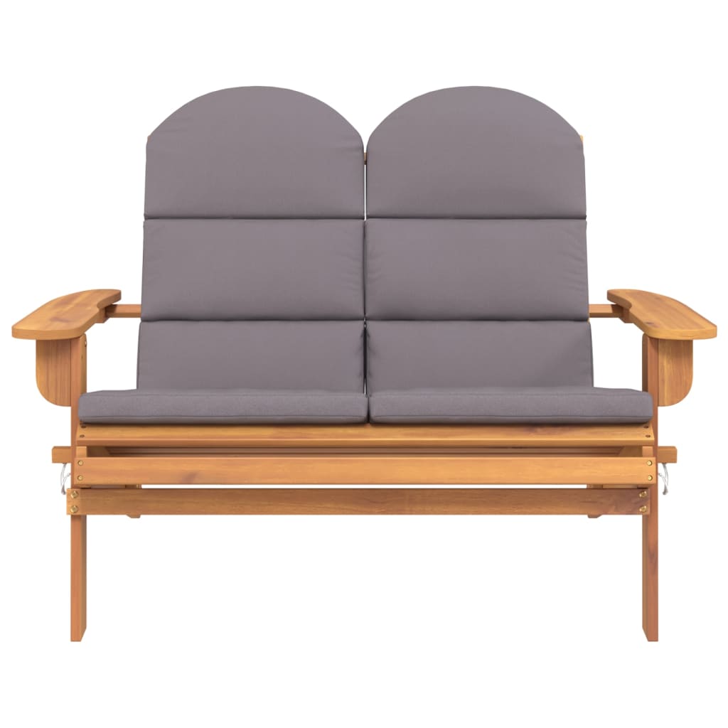 vidaXL Bancă de grădină Adirondack cu perne 126 cm, lemn masiv acacia vidaXL Bancă de grădină Adirondack cu perne 126 cm, lemn masiv acacia