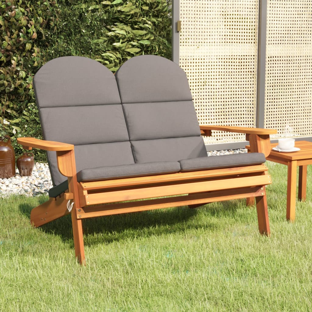 vidaXL Bancă de grădină Adirondack cu perne 126 cm, lemn masiv acacia vidaXL Bancă de grădină Adirondack cu perne 126 cm, lemn masiv acacia