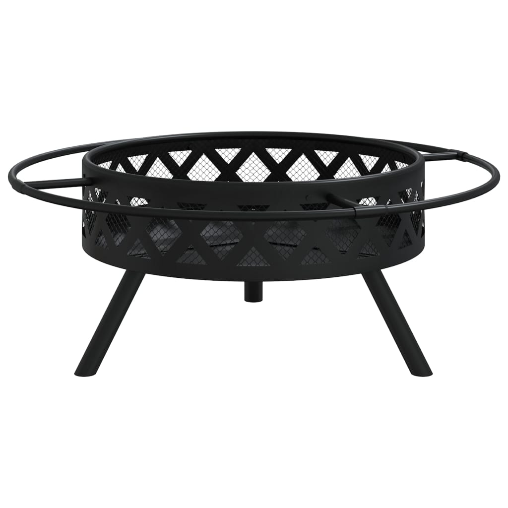 vidaXL Vatră de foc cu vătrai, 70 cm, oțel, XXL vidaXL Vatră de foc cu vătrai, 70 cm, oțel, XXL