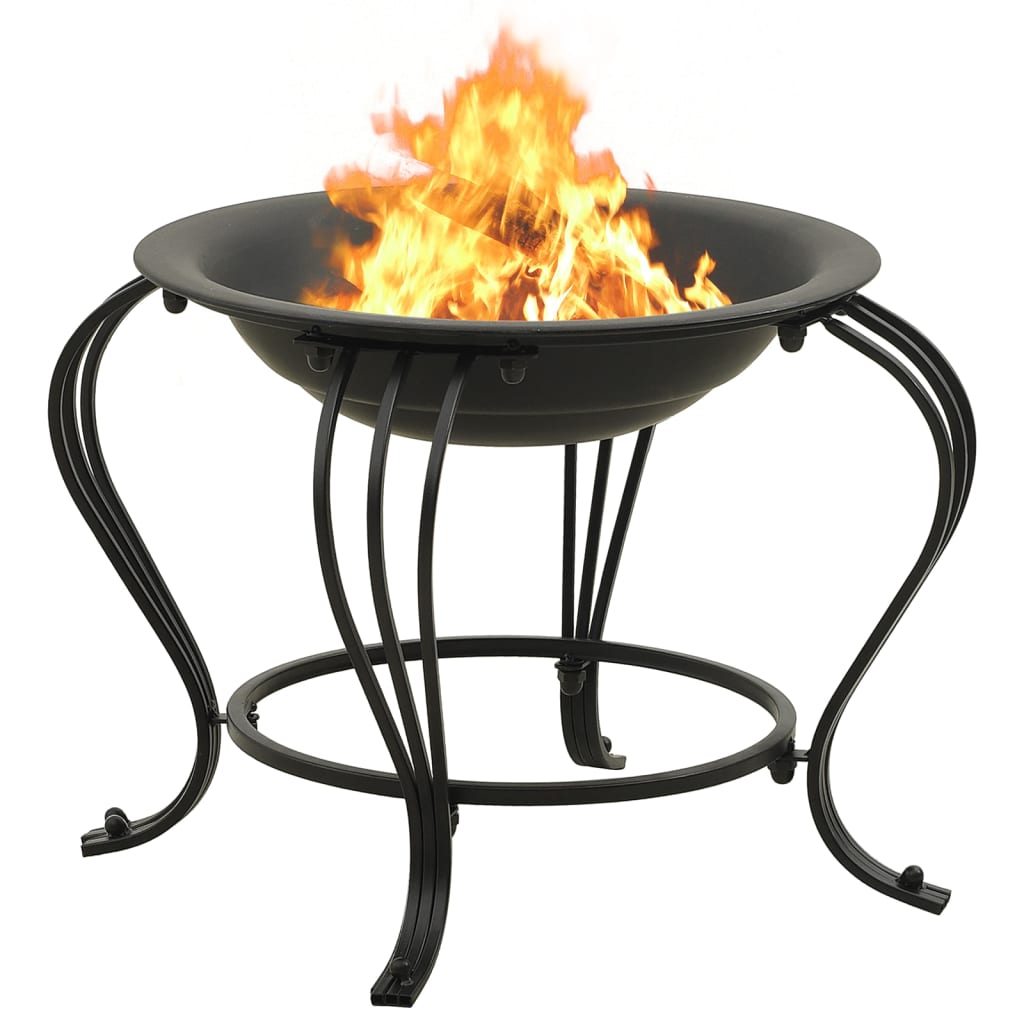 vidaXL Vatră de foc cu vătrai, 49 cm, oțel vidaXL Vatră de foc cu vătrai, 49 cm, oțel