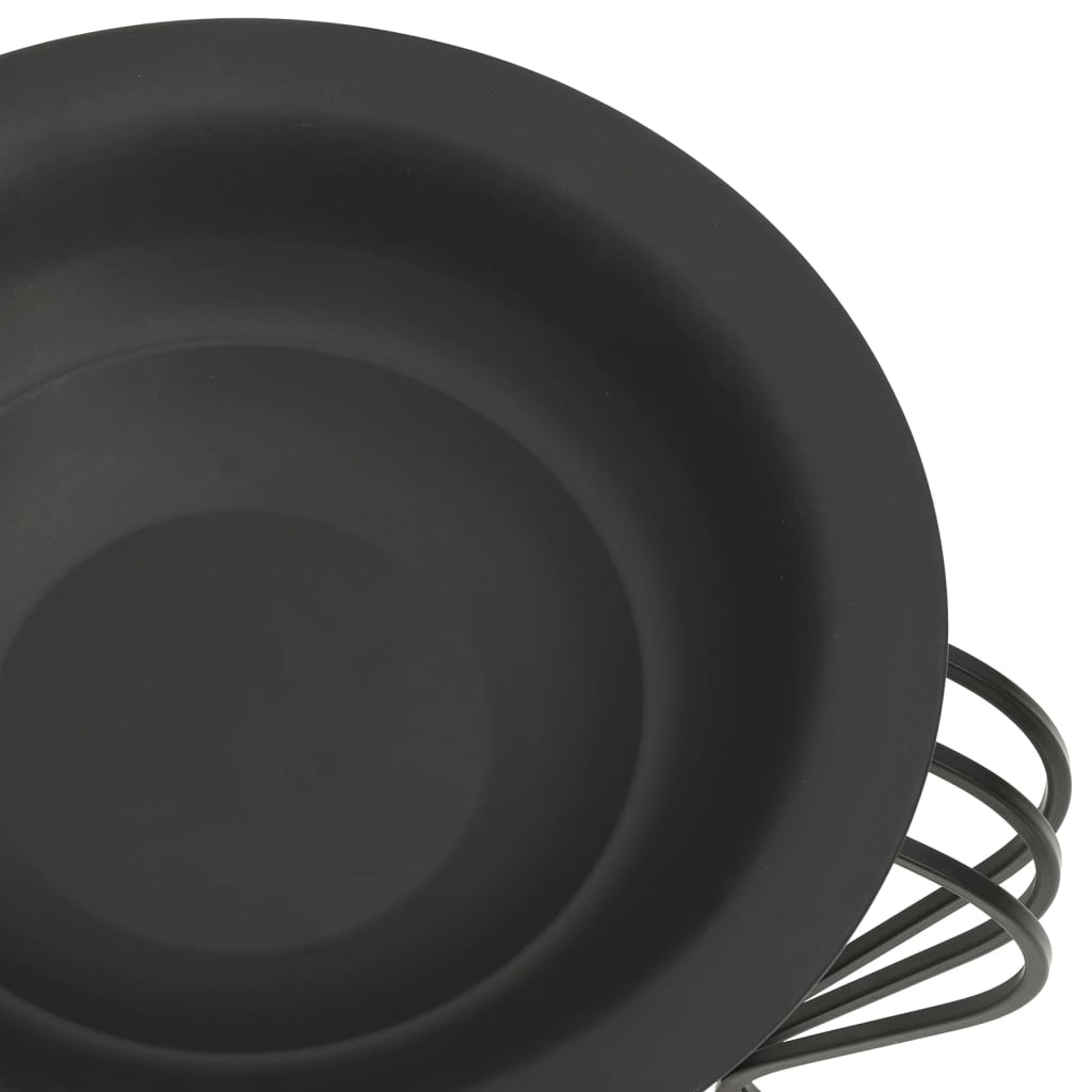 vidaXL Vatră de foc cu vătrai, 49 cm, oțel vidaXL Vatră de foc cu vătrai, 49 cm, oțel