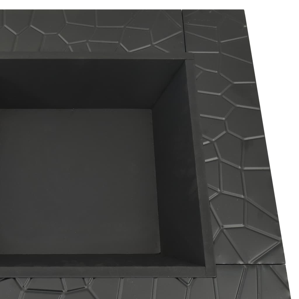 vidaXL Vatră de foc cu vătrai, 79x79x46,5 cm, oțel, XXL vidaXL Vatră de foc cu vătrai, 79x79x46,5 cm, oțel, XXL