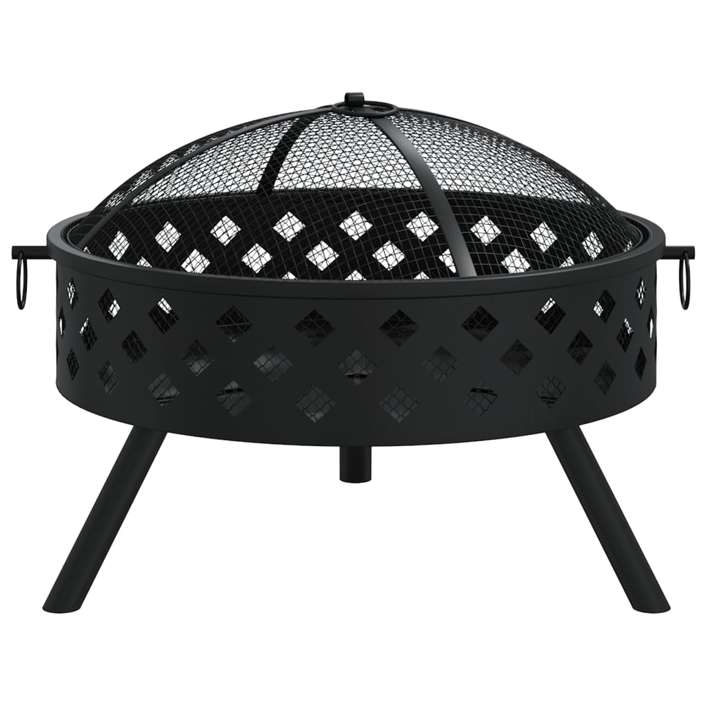 vidaXL Vatră de foc cu vătrai, 58 cm, oțel, XXL vidaXL Vatră de foc cu vătrai, 58 cm, oțel, XXL