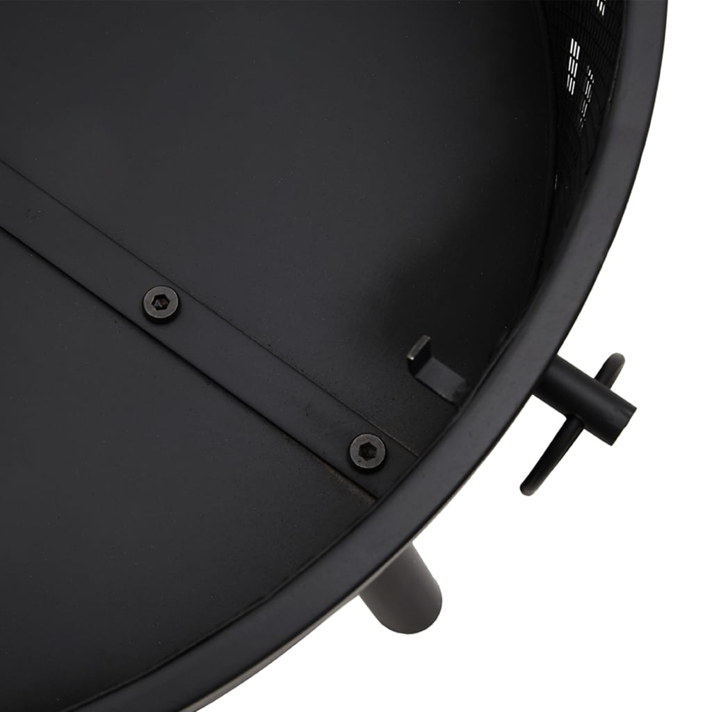 vidaXL Vatră de foc cu vătrai, 58 cm, oțel, XXL vidaXL Vatră de foc cu vătrai, 58 cm, oțel, XXL