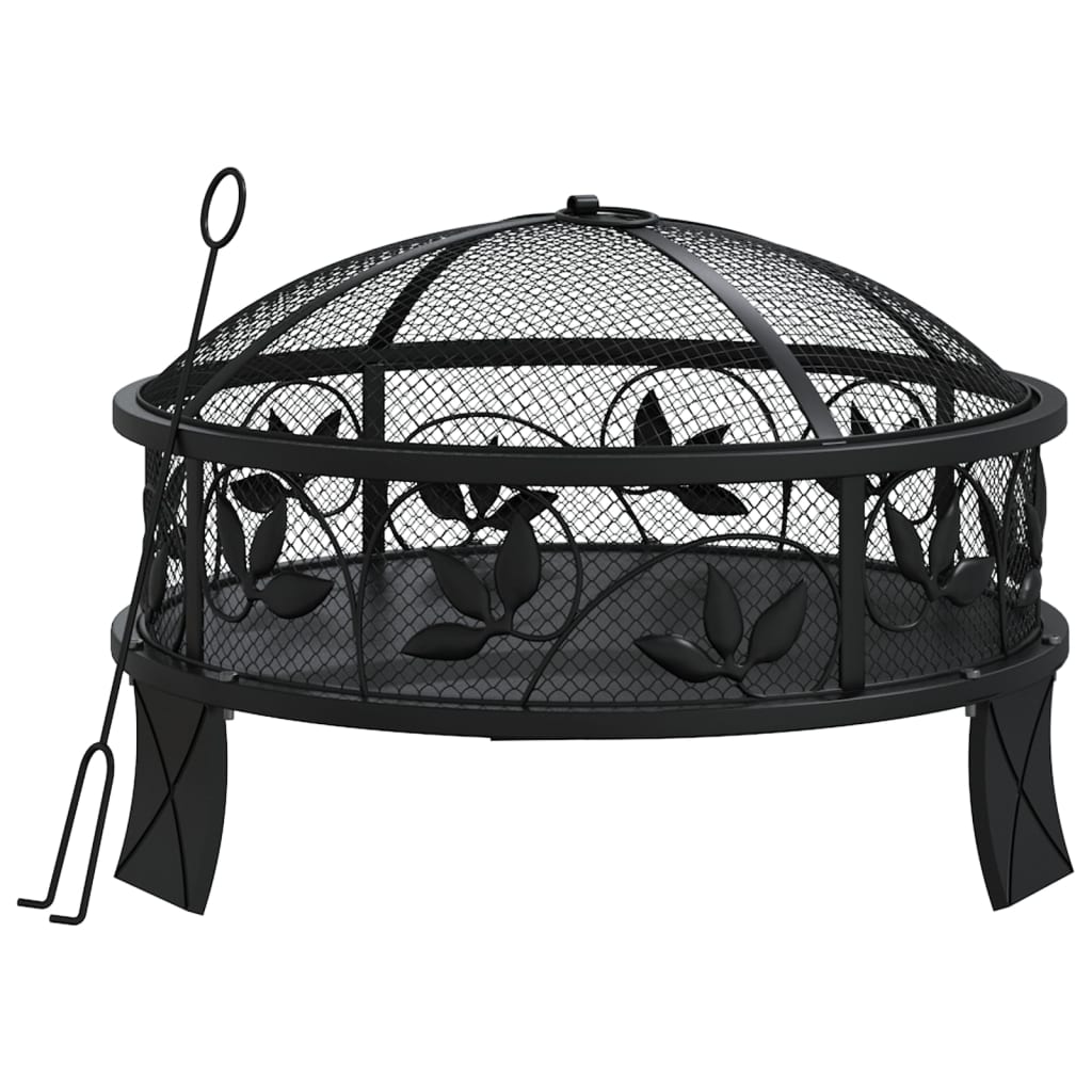 vidaXL Vatră de foc cu vătrai, 50 cm, oțel, XXL vidaXL Vatră de foc cu vătrai, 50 cm, oțel, XXL