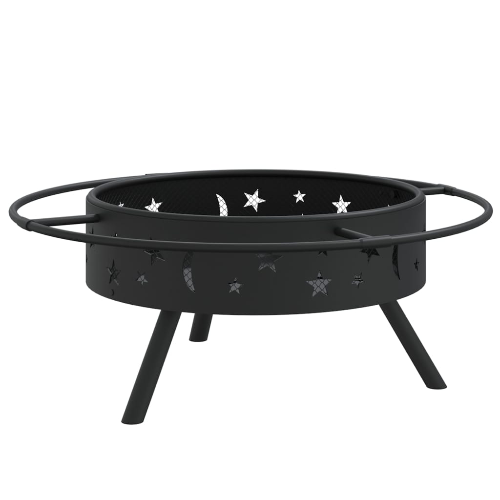 vidaXL Vatră de foc cu vătrai, 70 cm, oțel, XXL vidaXL Vatră de foc cu vătrai, 70 cm, oțel, XXL