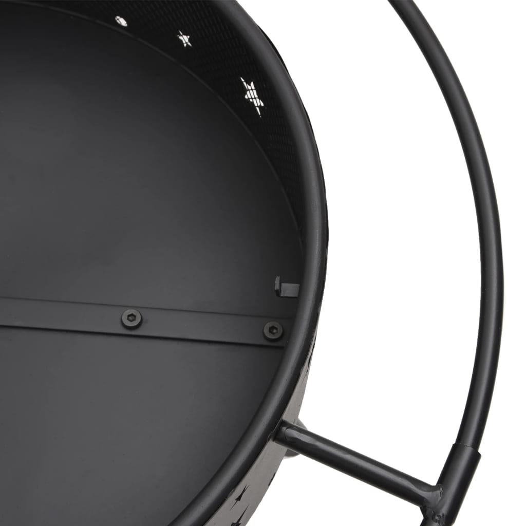 vidaXL Vatră de foc cu vătrai, 70 cm, oțel, XXL vidaXL Vatră de foc cu vătrai, 70 cm, oțel, XXL