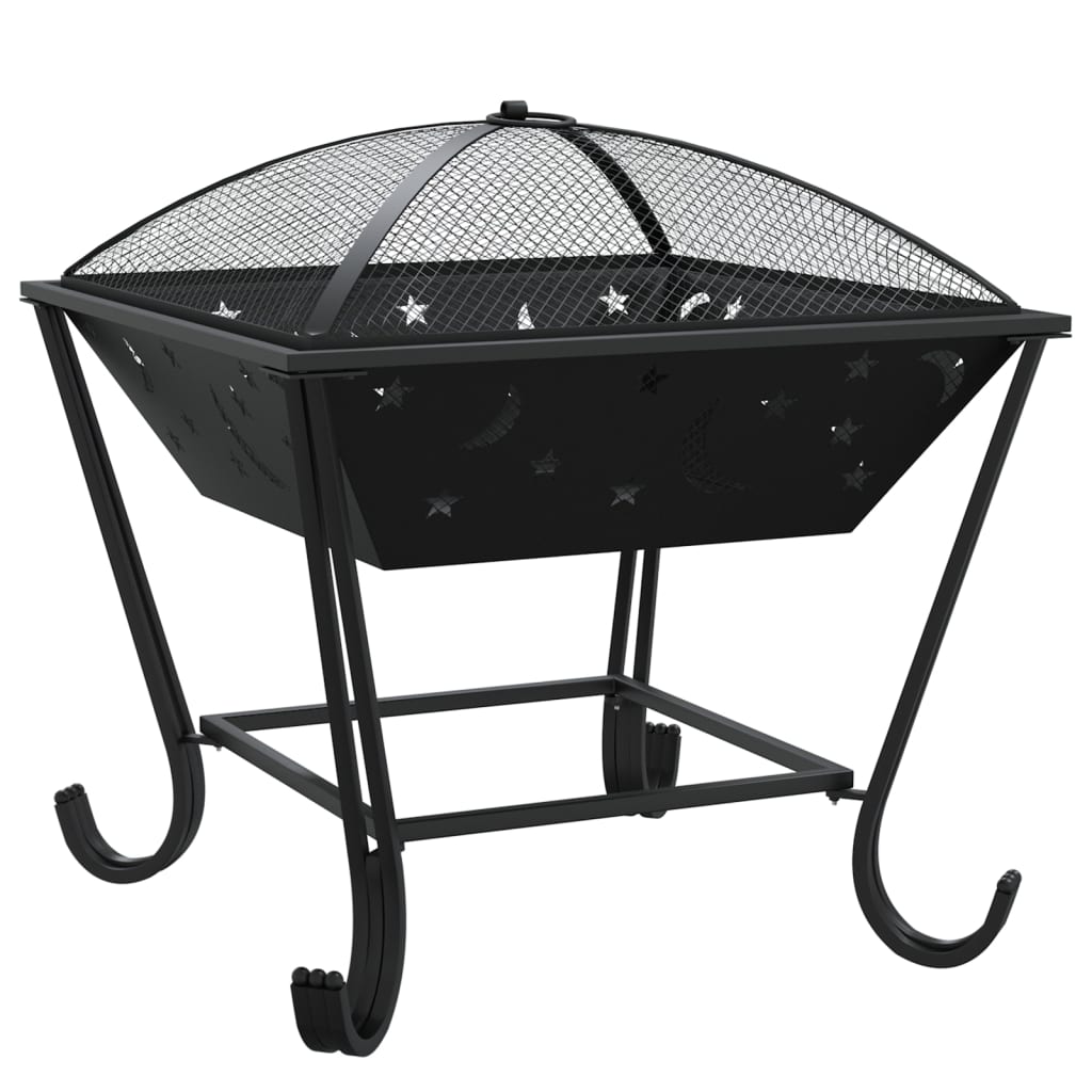 vidaXL Vatră de foc cu vătrai, 50 cm, oțel, XXL vidaXL Vatră de foc cu vătrai, 50 cm, oțel, XXL