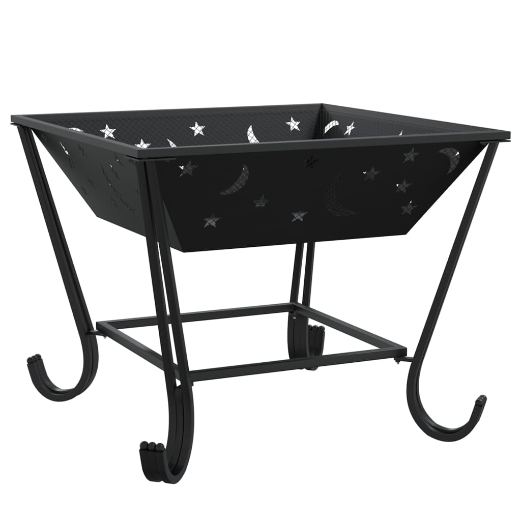vidaXL Vatră de foc cu vătrai, 50 cm, oțel, XXL vidaXL Vatră de foc cu vătrai, 50 cm, oțel, XXL