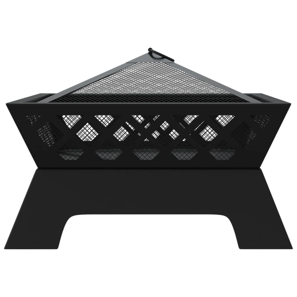 vidaXL Vatră de foc cu vătrai, 50 cm, oțel, XXL vidaXL Vatră de foc cu vătrai, 50 cm, oțel, XXL