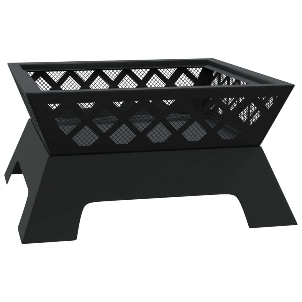 vidaXL Vatră de foc cu vătrai, 50 cm, oțel, XXL vidaXL Vatră de foc cu vătrai, 50 cm, oțel, XXL