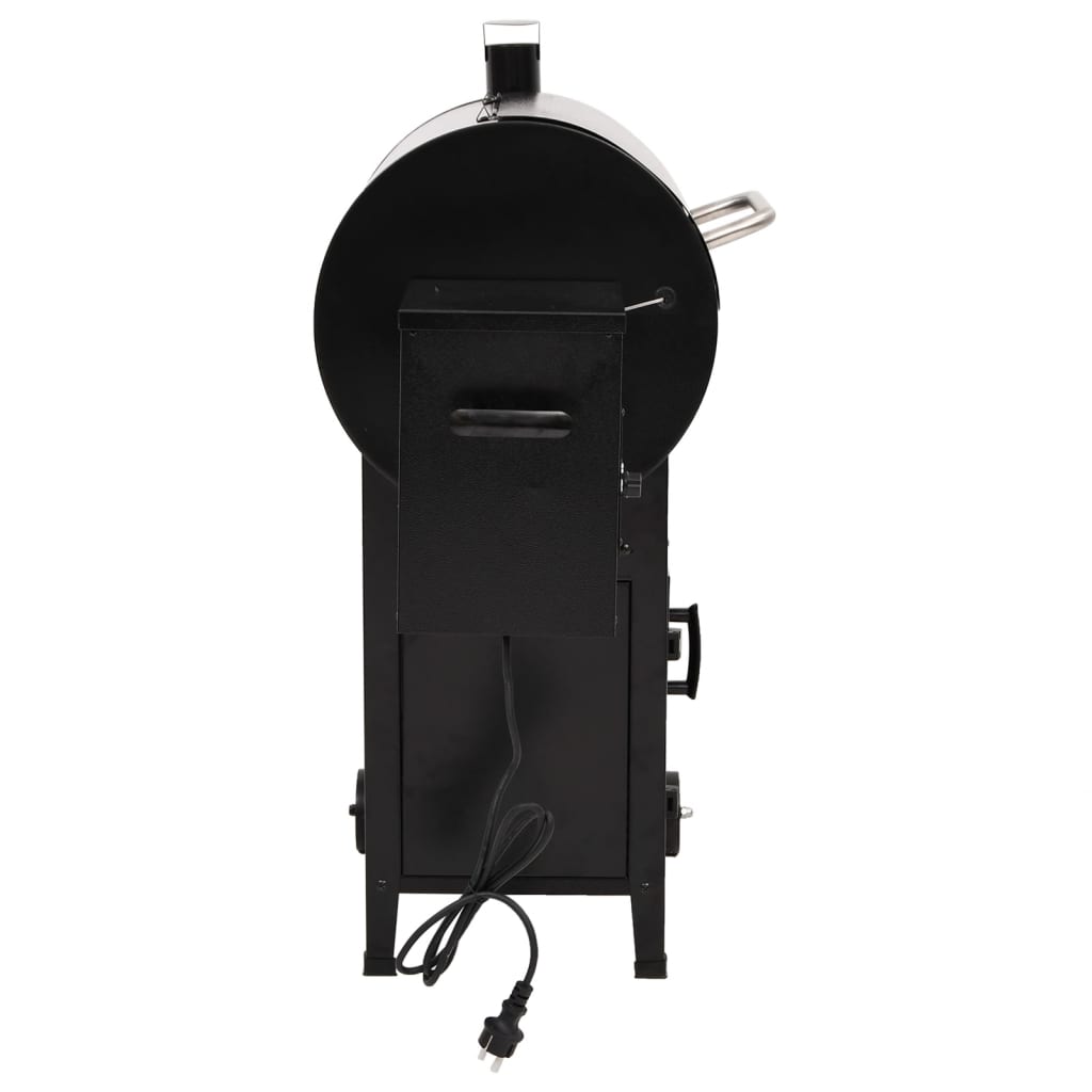 vidaXL Grătar cu peleți și coș, negru, 104 cm, fier vidaXL Grătar cu peleți și coș, negru, 104 cm, fier