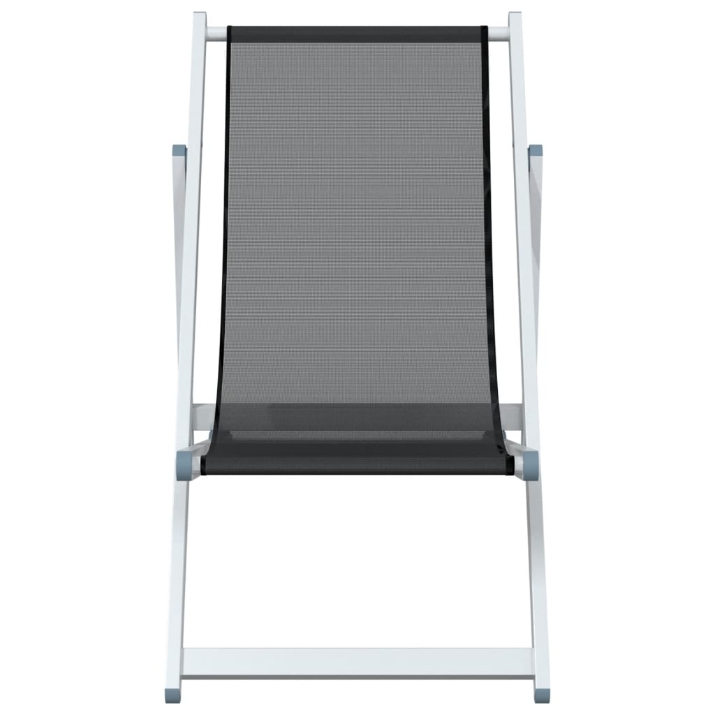 vidaXL Scaune pliante de plajă, 2 buc., gri, aluminiu și textilenă vidaXL Scaune pliante de plajă, 2 buc., gri, aluminiu și textilenă