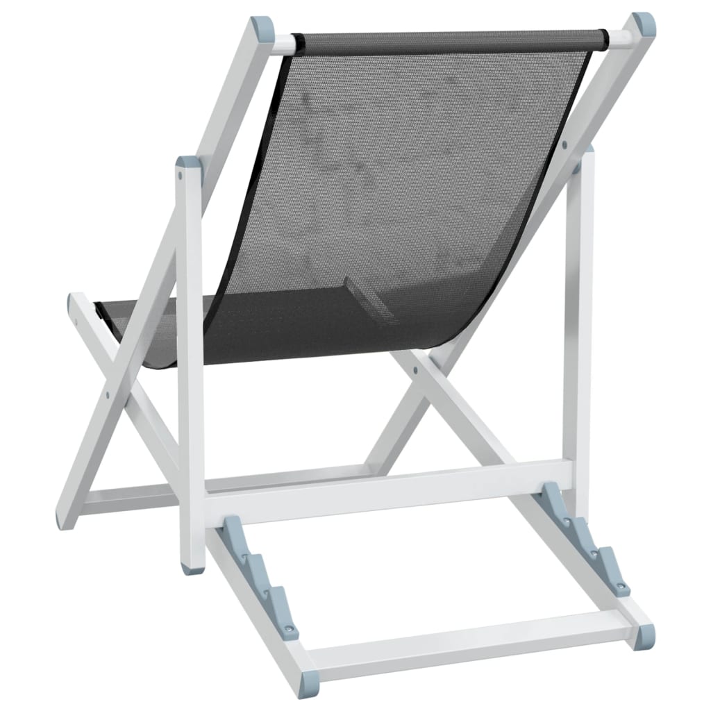 vidaXL Scaune pliante de plajă, 2 buc., gri, aluminiu și textilenă vidaXL Scaune pliante de plajă, 2 buc., gri, aluminiu și textilenă
