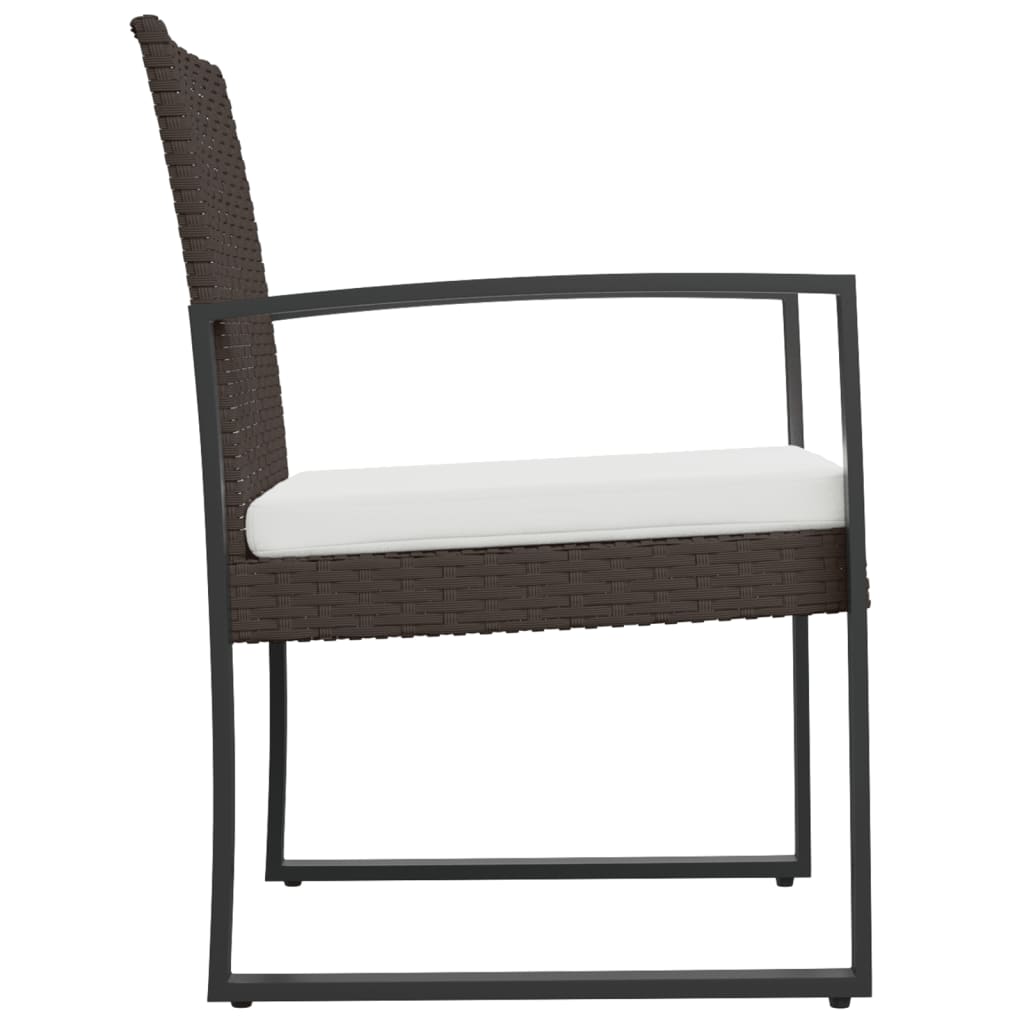 vidaXL Scaune de bucătărie de grădină, 2 buc., negru, rattan PP
