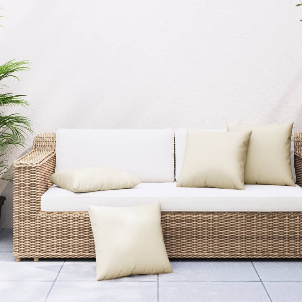 vidaXL Perne de canapea, 4 buc., crem, 40x40 cm, textil vidaXL Perne de canapea, 4 buc., crem, 40x40 cm, textil